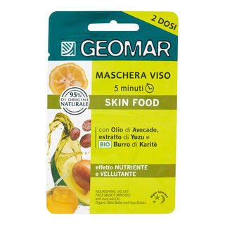 Geomar 5minutová vyživující a zjemňující pleťová maska s bio bambuckým máslem a mateří kašičkou 2 dávky po 15 ml 