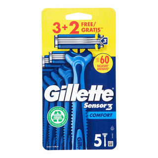 Gillette Sensor 3 Barbermaskine Comfort Engangs 3+2 Gratis 