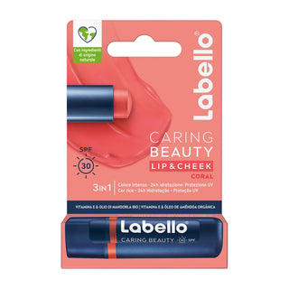 Labello Labello Caring Beauty 3в1 Spf30 Витамин E & Органическое Миндальное Масло Коралл 