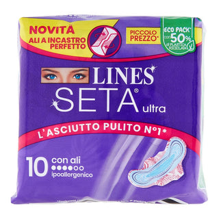 Lines Lines Seta Ultra Υπεραπορροφητικές με Φτερά 10 Τεμάχια 