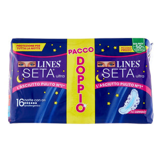 Lines Seta Ultra Notte Con Ali 16 Pezzi — Assorbente igienico