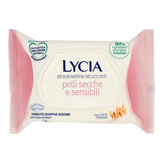 Lycia Salviettine Struccanti Doppia Azione Pelli Secche E Sensibili 20 pz — Salviettine struccanti