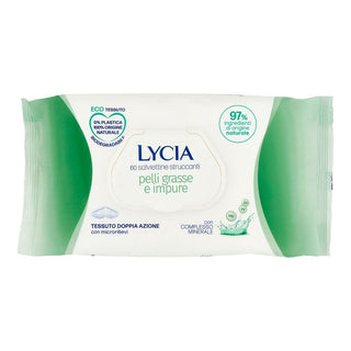 Lycia Salviettine Viso Struccanti Per Pelli Grasse E Impure 60 Pz — Salvietta struccante
