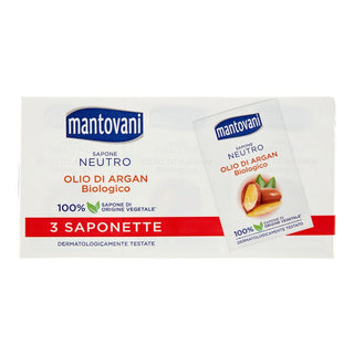 Mantovani Neutrální mýdlo s bio arganovým olejem 90 g 3 ks 
