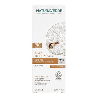 Naturaverde Βιολογικός Εντατικός Αναγεννητικός Ορός Προσώπου με Σάλιο Σαλιγκαριού 60 ml 