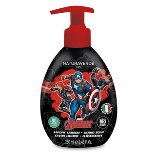 Naturaverde Marvel Avengers Capitan America Sapone Liquido con Calendula e Camomilla 250 ml — Sapone Liquido