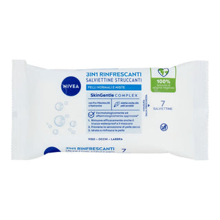 Nivea Aqua Effect Erfrischende Abschminktücher für normale und Mischhaut 7 Stk 