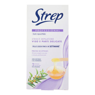 Strep Professionale Strisce Depilatorie Viso 10 strisce — Strisce depilatorie