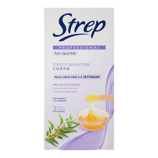 Strep Professionale Strisce Depilatorie Corpo 12 strisce + 4 salviettine — Strisce depilatorie