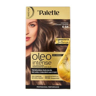 Syoss Oleo Intense Sem Amónia Coloração Permanente Com Óleo Castanho Claro Acinzentado 6-54 