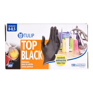 Tulip Guanti Monouso Nitrile Nero L 100 paia — Guanti