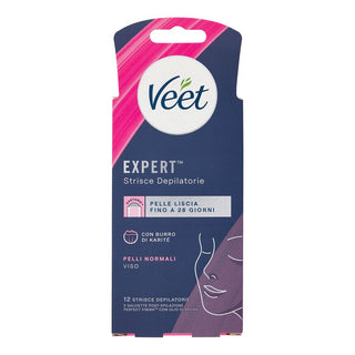 Veet Face Strips Expert Normal Skin 12 Pieces 