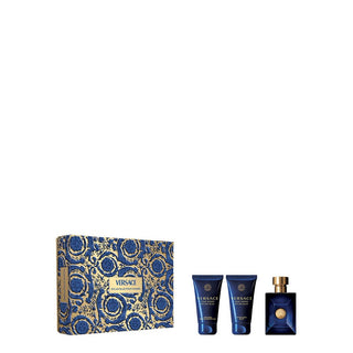 Versace Dylan Blue Coffret Cadeau Homme Parfum Edt Gel Douche Et Baume Après-Rasage 