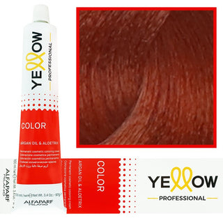 Alfaparf Yellow 헤어 염색약 100ml 7,4 | 중간 구리빛 금발 