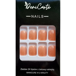 Deni Carte Tipsy Square - Set de unghii false roz nude | Roz nude 
