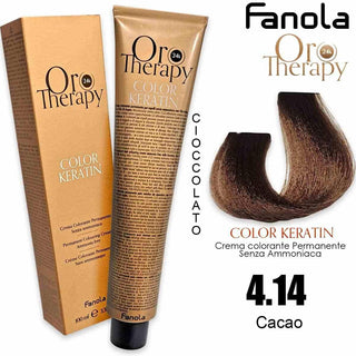 Fanola Oro Therapy صبغة شعر - Palette ألوان كاملة 4,14 | كاكاو 