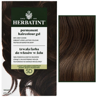 Herbatint Permanent Hårfärg Gel 170ml 5D | Ljus Gyllene Brun 