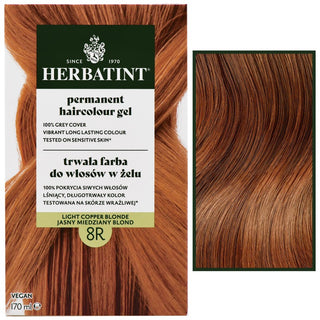 Herbatint Permanent Hårfärg Gel 170ml 8R | Ljus Kopparblond 