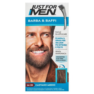 Just For Men 컬러 젤 - 남성용 점진적 헤어 염색제 28g M35 | 중간 갈색 