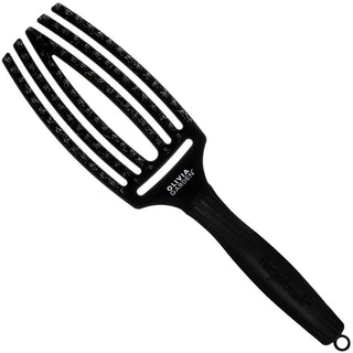 Olivia Garden Finger Brush Combo Børste med mellemstore vildsvinehår, sort farve 