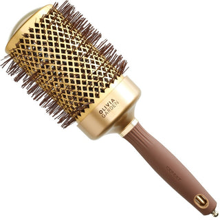 Olivia Garden Expert Blowout Shine Spazzola per capelli oro e marrone 65 mm — Spazzola per capelli