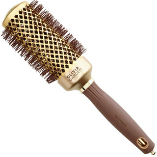 Olivia Garden Expert Blowout Shine Spazzola capelli oro e marrone 45 mm — Spazzola tonda