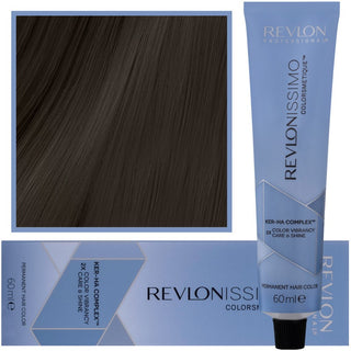 Revlon Revlonissimo Colorsmetique Teinture pour Cheveux 60ml 4.11 | Châtain Cendré Moyen Intense 