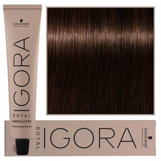 Schwarzkopf Профессиональная стойкая крем-краска для волос Igora Royal Absolutes с коллагеном 60 мл 4-60 | Натуральный средний шоколадно-каштановый 