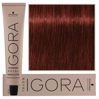 Schwarzkopf Профессиональная стойкая краска для волос Igora Royal Absolutes с коллагеном 60 мл 6-80 | Темно-русый натуральный красный 
