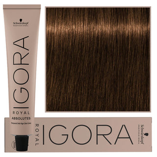 Schwarzkopf Professional Igora Royal Absolutes Перманентная краска для волос с коллагеном 60 мл 6-50 | Темно-русый натурально-золотистый 