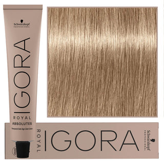 Schwarzkopf Профессиональная стойкая крем-краска для волос Igora Royal Absolutes с коллагеном 60 мл 9-140 | Очень светлый блондин пепельно-бежевый натуральный 