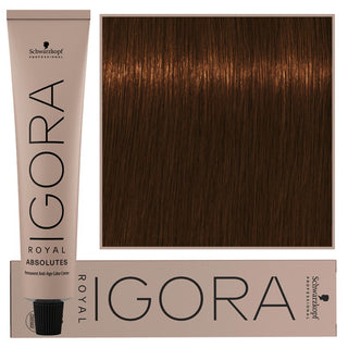 Schwarzkopf Professional Igora Royal Absolutes Перманентная краска для волос с коллагеном 60 мл 7-460 | Натуральный средне-русый бежево-шоколадный 
