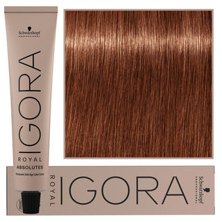 Schwarzkopf Профессиональная стойкая крем-краска для волос Igora Royal Absolutes с коллагеном 60 мл 7-560 | Натуральный средне-русый золотисто-шоколадный 