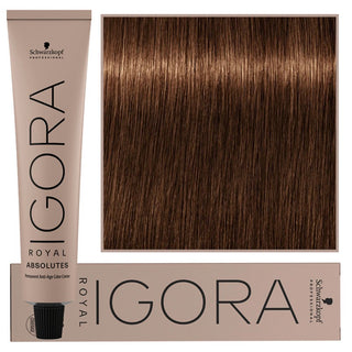 Schwarzkopf Профессиональная Igora Royal Absolutes Перманентная краска с коллагеном для волос 60 мл 6-460 | Темно-русый бежево-шоколадный натуральный 