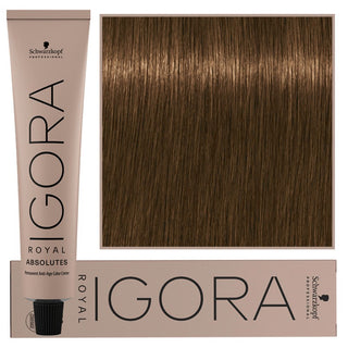 Schwarzkopf Профессиональная Igora Royal Absolutes Перманентная краска для волос с коллагеном 60 мл 7-140 | Средний блондин пепельно-бежевый натуральный 