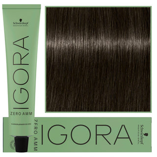 Schwarzkopf Ammattimainen Igora Zero Amm Hiusväri 60ml 4-13 | Keskiruskea Matta Cendré 