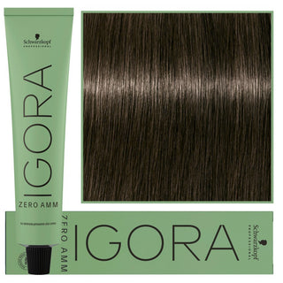 Schwarzkopf Profesional Igora Zero Amm Tinte para Cabello 60ml 5-21 | Castaño Claro Ceniza Cendre 