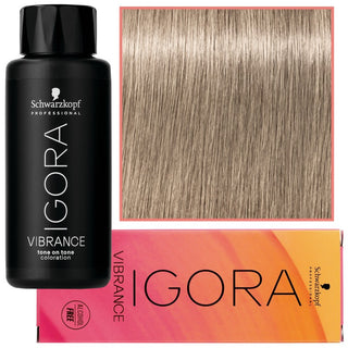 Schwarzkopf Professional Igora Vibrance – Puolipysyvä ammoniakiton hiusväri 60ml 9-1 | Erittäin vaalea tuhka blondi 