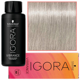 Schwarzkopf Professional Igora Vibrance – Puolipysyvä ammoniakiton hiusväri 60ml 9.5-1 | Helmenharmaa vaalea 