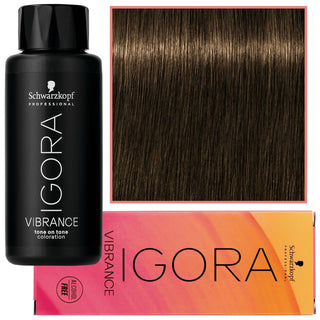 Schwarzkopf プロフェッショナル イゴラ ヴァイブランス – アンモニアを含まない半永久的なカラー 60ml 6-63 |マットダークチョコレートブロンド