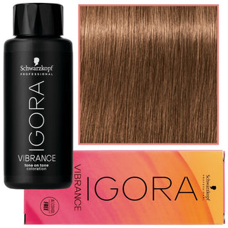Schwarzkopf Professional Igora Vibrance – Ammoniakiton puolikestoväri 60ml 7-65 | Keskivaalea kultainen suklaa 