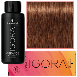 Schwarzkopf Professional Igora Vibrance – Ammoniakiton puolikestoväri 60ml 7-57 | Keskivaalea kullanvaalea kupari 