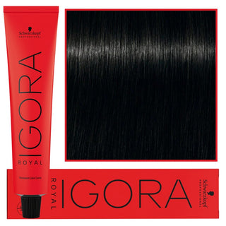 Schwarzkopf Professional Igora Royal Permanent hårfarve 60 ml 1-0 | Naturlig sort 