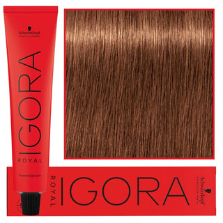 Schwarzkopf Professional Igora Royal 영구 헤어 컬러 60ml 7-57 | 중간 금발 골드 구리 