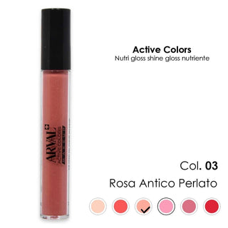 Arval Nutri Gloss Shine N. 03 Rosa Antico Perlato — Gloss labbra