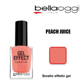 Bella Oggi Gel Effect Keratin Smalto Effetto Gel Peach Juice — Smalto effetto gel