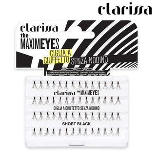 Clarissa 맥시마이즈 블랙 숏 매듭 없는 속눈썹 