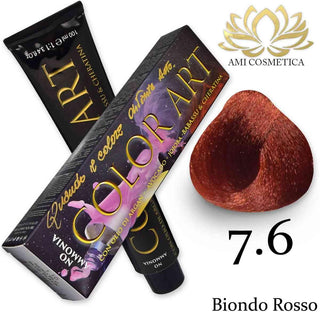 Color Art Colorante Capelli Senza Ammoniaca 7.6 Biondo Rosso 100 ml — Colorante Capelli