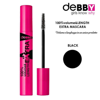 Debby 100%Volume&Extra Length Black Mascara 