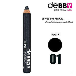 Debby Jewel Eye Pencil 01 Black Metal 